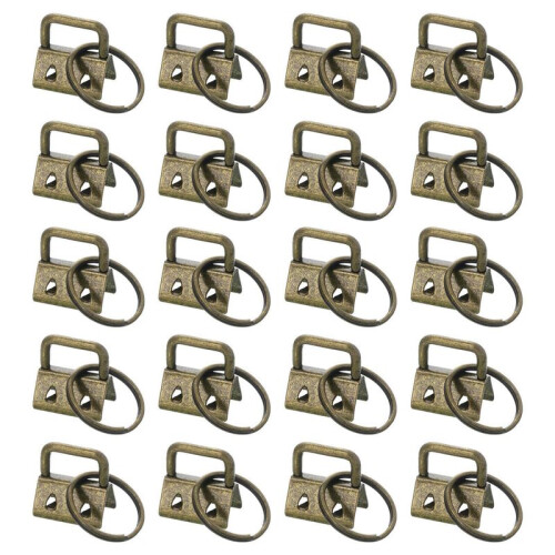 120PCS Key Fob Hardware with Keychain Rings for Bag Webbing,Bronze 1