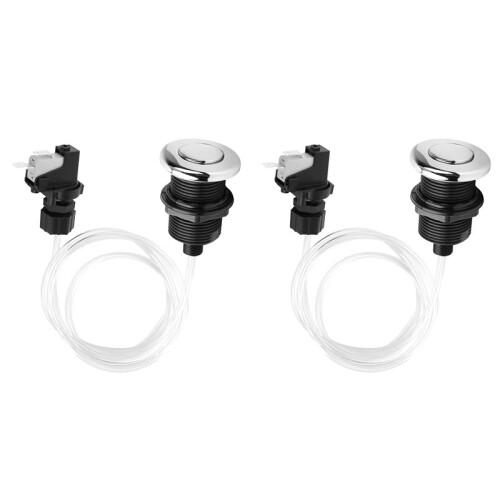 2X 16A  Off Air Push Button  for -Jetted Bath Tub Spa & Garbage Disposal, Black