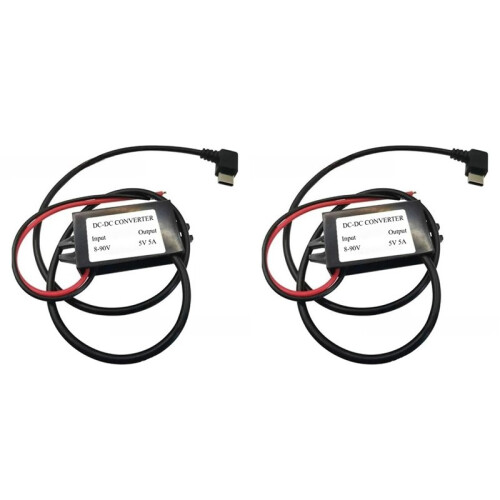 2X 8-90V to 5V 5A 25W  Buck Converter with Type-C & Micro-USB for Efficient Charging