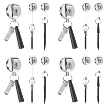 4 Pack Heavy Duty Retractable Pull Pen Pencil Holder Universal Retractable Lanyard Pen for Carpenters,Nurses,Waitresses