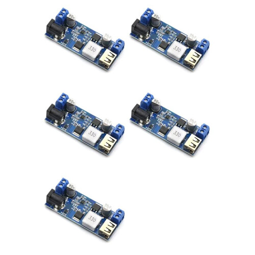 5X - 24V/12V to 5V 5A Step-Down Charging Module USB Buck Module Step-Down Power Supply Module for Phone