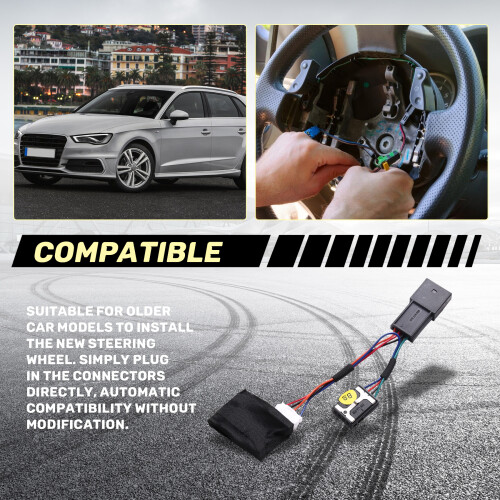 For  Steering Wheel Decoder A3 A4 A5 A6 A7 Q5 Small Plug and  Old Model Upgraded New Steering Wheel Decoder Plu