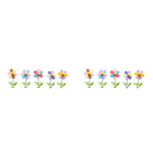 10Pcs Car Dashboard Rainbow Flower Ornaments Shaking Dancing Flower Cartoon Ornament Car Interior Cute Flower