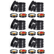 36 Pièces Anneaux à Crumpets, 4 Pouces Doubles Roulés en Acier Inoxydable Rond Gâteau Biscuit Oeuf Hamburger Anneaux Moule pour la Cuisson