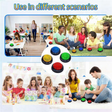 12 Pack Buzzers for Trivia Games, Answer Buzzers for Classroom, Game Buzzers with Lights and Sound Great for Games