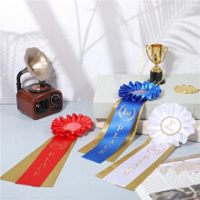 6 PCS Award Ribbons 1st 2nd 3rd, Award Ribbon Rosette Set, Satin Participation Place Winner Ribbons Awards