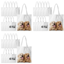 30x Sublimation Tote Bags Blanks 15 X 13 Inch Polyester Canvas Tote for DIY Crafting Heat Transfer Bag for Gift