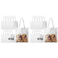 20X Sublimation Tote Bags Blanks 15 X 13 Inch Polyester Canvas Tote for DIY Crafting Heat Transfer Bag for Gift
