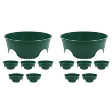 12-Pack Planting Grow Rings, 8.6-Inch Round Plant Support Rings Garden Protector & Edging, Deep Watering for Vegetables