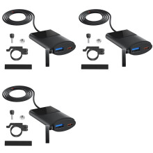 3X Motorcycle USB Charger 30W QC3.0 Type C Charger IP67 Waterproof Handlebar Mounting Bracket Moto Phone Charger