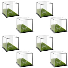 8X -Ausstellungsbox, Acryl-Golfständer, Transparente Präsentationsbox, Quadratische Präsentationsbox mit Grüner Basis