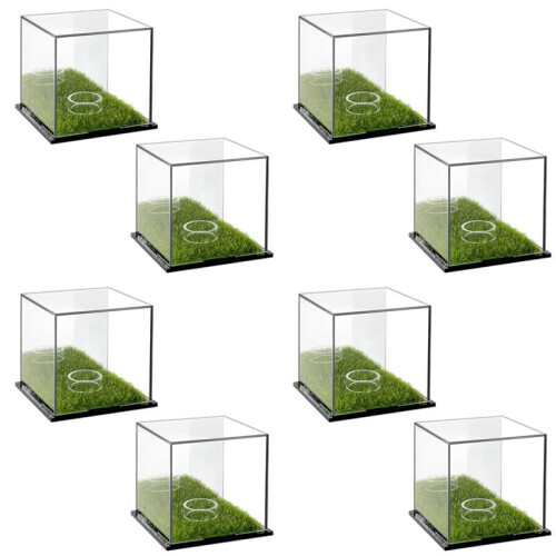 8X  Display Box Acrylic  Stand Transparent Display Box Square Display Box with Green Base