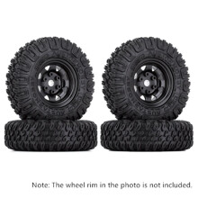 8PCS 85MM 1.55 Inch Rubber Wheel Tires Tyre for 1/10 RC Crawler Car Axial Jr RC4WD D90 TF2 CC01 LC70 MST