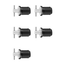 5X Marine Boat Drain Plug T-Handle Screw Adjustable Rubber Deck Drain Plug,Silver 19MM
