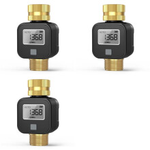 3X Medidor de Vazão de Água com Rosca de Metal de Latão, Ideal para Encher Tanques de Água de Trailers, Regar com Mangueira de Jardim, Irrigar