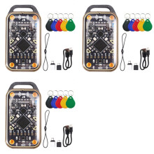 3X Chameleon Ultra Upgrade Card Emulator RFID Chip Reader+15XUID Keychain 125K 13.56M Card Decode NFC Duplicator