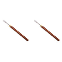 2X Leather Paint Roller Leather Dye Pen with Sandalwood Handle-Stainless Steel Top DIY Leather Tool