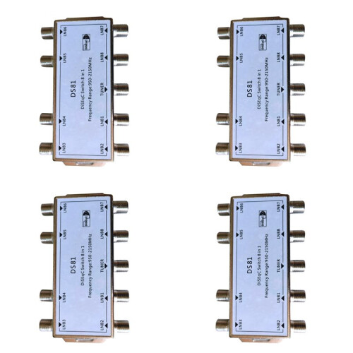 4X DS81 8 em 1 Sinal de Satélite DiSEqC  LNB Receptor Multiswitch