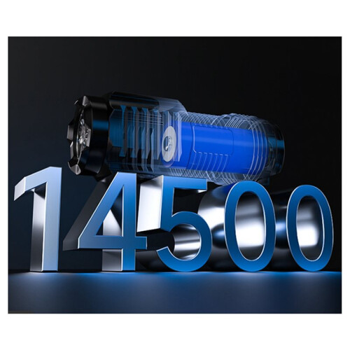 2X  Lanterna LED 14500 USB-C Recarregável Tática com Base Magnética e Chaveiro 2