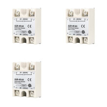 3X SSR-40AA Solid State Relay 40A Single Phase Module 80-250VAC Input 24-380VAC Output for PID Temperature Control