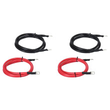 4x 4AWG Battery Cable 4FT 4 Gauge Pure Copper Battery Inverter Cables with 3/8 in Lugs Both Ends Power Inverter Wire Set