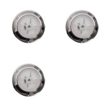 3szt. 3-Calowa Lampa Sufitowa LED Ze Stali Nierdzewnej do Kabiny, Przycisk, Lampa Okrągła, Akcesoria Jachtowe