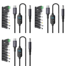 3X USB C to  Power Boost Cable 140W to 5V 9V 12V 15V 20V 28V Adjustable Voltage Adapter Connector Cord