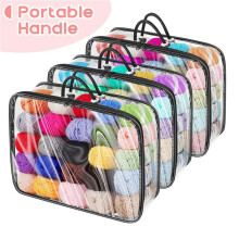 12 Pack Clear Yarn Storage Bags, Yarn Storage Organizer Tote Bag for Knitting Needles Crochet Hooks Yarn Balls Yarn