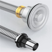 2X Kitchen Sink Drain Pipe Stainless Steel Sink Strainer with Sink Stopper/Sealing Lid Kitchen Sink Sewer Pipe