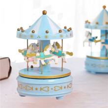 3pcs Luxury Carousel Music Box 4 Horses Rotate Rotation Romantic Luxury Carousel Toys Handwork Music Box Gifts