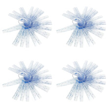 4 Pack Plastic Feeler Gauge 0.05-3mm Thickness Measuring Tools 25 in 1 Feeler Gauge for Measuring Gaps