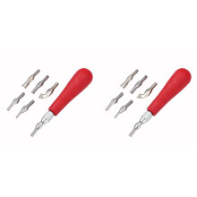 2X Outils de Gravure sur Linoléum - Kit de Gravure sur Linoléum avec 6 Lames pour L'Impression sur Bloc, la Fabrication de Tampons et la Gravure
