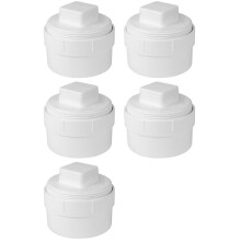 5pcs 4 Inch PVC Sewer Cleanout Adapter with Cap, DWV Flush System for Outdoor- Enhanced Drainage Piping Fitting
