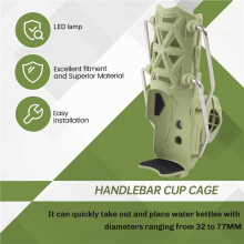 2X Universal Bicycle Water Bottle Holder Adjustable Handlebar Cup Cage for MTB Road Cycling Green