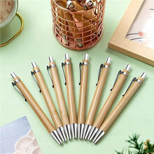 600 Pièces Stylos à Bille en Bambou Stylo à Bille Rétractable en Bois Encre Noire en Bambou Stylo 1Mm Stylos en Bois Durables