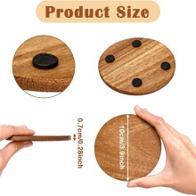 52 Pieces Unfinished Wood Coasters, 4 Inch Round Acacia-Wooden Coasters for Crafts with Non-Slip Silicon Dots
