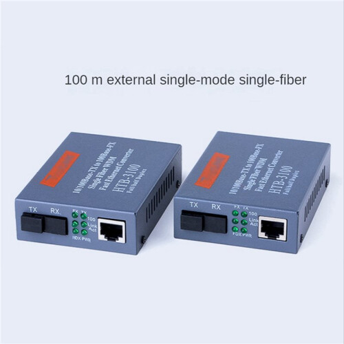 4 Paar HTB-3100 Glasfaser-Transceiver Einzelfaser-Konverter 25  SC 10/100M Singlemode-Einzelfaser-Transceiver EU-Stecker