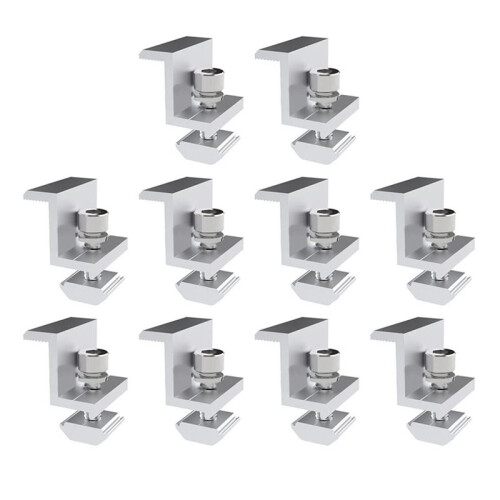 40X Solar Panel Adjustable Bracket Clamp PV Bracket Mounting Clip Solar End Clamp 30mm for Fixing Solar Panel 2