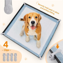 2X Dog Pee Pad Holder - Silicone Puppy Potty Tray with High and 8 Clamps for Training, Fits to 24x24inch Pads