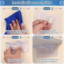 20 Pieces Adhesive Shelf Bracket, Double Row Thickened and Reinforced Design Shelf Support Pegs for Shelves Kitchen