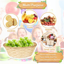 30 Pcs Round Small Gift Baskets,7.9 X 7.9 X 3.5 Inch Bamboo Woven Bread Baskets for Serving, Fruit Baskets, Food Baskets