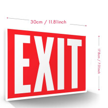 Exit Sign Stickers -Glow in the Dark - 8 Pcs, 12 Inch By 7 Inch - Illuminated Emergency Exit Signs for Office