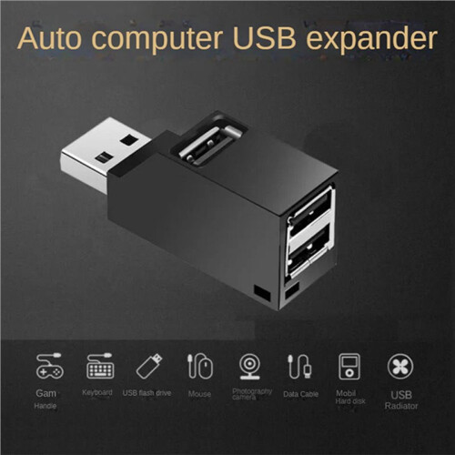 3X USB 2.0 HUB Adapter Extender  Splitter Box 3  for PC Laptop Mobile Phone High Speed U Disk Reader,Black