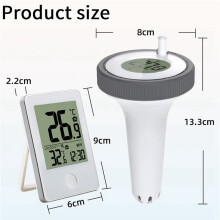 2X Trådlös Pooltermometer Flytande Lättläst, Digital Pooltermometer Vattentät, för Pooler, Akvarier