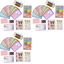 3X Squeegee Art Kids Paint Kit DIY Painting Rainbow Dot Color Scratch Set Handmade Graffiti Scratch Painting Paper