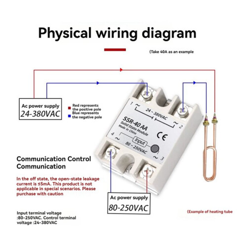 3X SSR-40AA Solid State Relay 40A Single Phase Module 80-250VAC Input 24-380VAC Output for PID Temperature Control 2