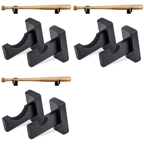 6X Baseball Bat Display Wall Mount,Bat Holders for Wall Solid with  Liner and Hidden Screws Bat Wall Mount