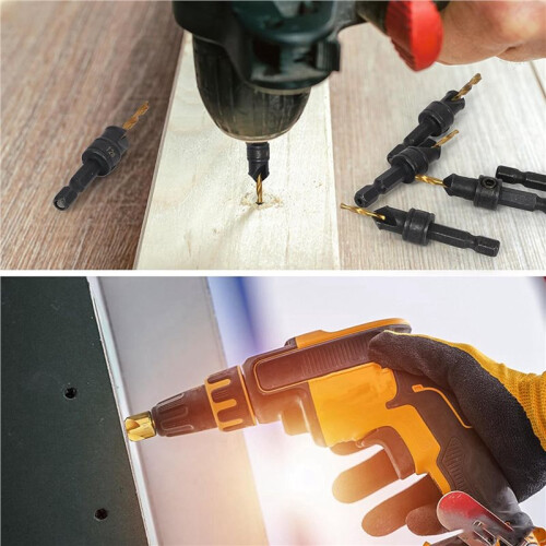 56 Pcs Woodworking Chamfer Drilling Tools, Including Countersink Bit, Wood Plug Cutter Drill Bit Set