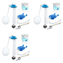 3X Vervangingsset voor Toilettank, Vervangingsset voor Toiletvlotterklep, 2 Inch Toiletflapper, Voorgemonteerde Toiletspoelhendel