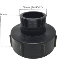 2X IBC-Behälteradapter, IBC-Wassertankschlauch-Ablaufadapter S100X8 auf 2-Zoll-Ersatzventiladapter